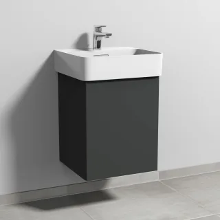 Sanipa 3way Waschtischunterbau zu Laufen VAL Waschtisch mit 1 Tür, Graphit-Matt SP8201B