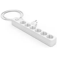 Hama Mehrfachsteckdosenleiste 6 fach mit Schalter, weiß, 1,4m Kabel Steckdosenleiste 6-fach (Ein- / Ausschalter, Kabellänge 1,4 m)