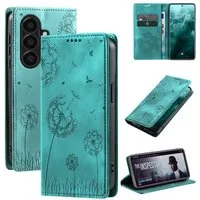 Tec-Expert Handyhülle Handy Hülle Klapphülle für Samsung Galaxy A57 5G 6.7 Zoll, 6.7, Blumen Pusteblume Case Cover mit Kartenfächern und RFID Schutz