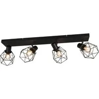 meineWunschleuchte Deckenstrahler E14 Gitter-Lampenschirme, Breite 70cm, ohne Leuchtmittel, Industrial Deckenlampe 4-flammig, innen Strahler schwenkbar