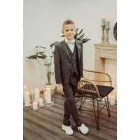 Pure White Anzug 3-teilig Anzug 3 teilig 2484 Grau (Set Jaket Hose Weste, 3-tlg., - Anzug Set)