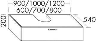 Burgbad Waschbecken-Unterschrank System 30 Preisgruppe 2 Echo 200x700x540 Tectona Dekor Zimt WYHA070F6326