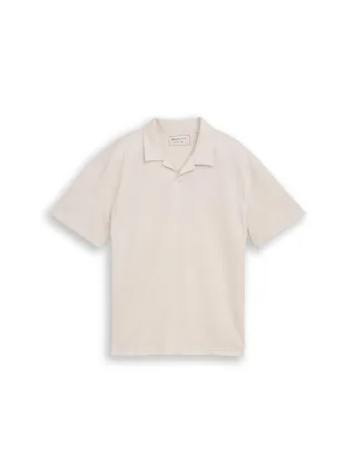 Denim Tom Tailor - Relaxed Fit Resort Poloshirt mit Waffelstruktur clouds grey - Gr. - XL