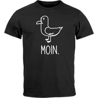 MoonWorks Print-Shirt Herren T-Shirt Frontprint Moin Möwe Geschenk für Nordlichter mit Print