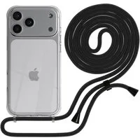 EAZY CASE Handykette Hülle mit Kette für Apple iPhone 17 Pro Max 6,9 Zoll, Handykette Hülle mit Band Slimcover Schutzhülle Schwarz
