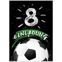 JUNAPACK Einladungskarten Fußball zum 8. Kindergeburtstag Jungen Einladungen Karten Fussball, Einladungskarten zum 8. Kindergeburtstag Fußball
