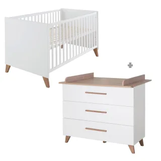 Roba Babyzimmer, Weiß, Holzwerkstoff, 3 Schubladen, 110x98x142 cm, Babymöbel, Babyzimmer-Sets