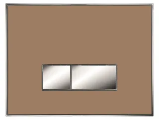 Neuesbad Betätigungsplatte mit eckigen Tasten, MDF, Farbe: Taupe, Tasten: chrom glanz NB115788115-E-Taupe