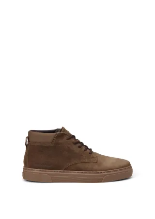 Marc OPolo Casual - Leather Lace Up Booties, Dark Taupe - Gr. - 45