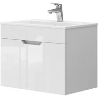 Vicco Badmöbel-Set Stefanie, Weiß Hochglanz, 2 Teile, Unterschrank 60 cm, (2-St., 2er Set)