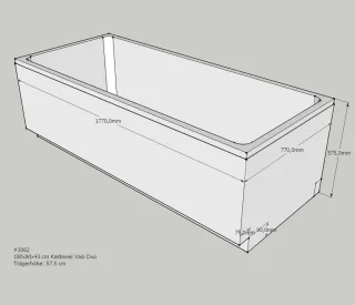 Neuesbad Wannenträger für Kaldewei Vaio Duo Nr.950 180x80 SW11191