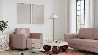 BRUNO Schlafsessel 70cm in Blush Rosa | praktische Größe | stabiles Massivholz & Boxspringkomfort