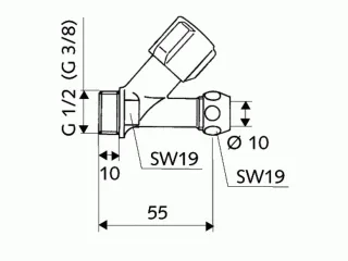 Schell Schrägsitzventil COMFORT 3/8"chrom kurze Bauform 059000699