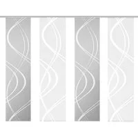 HOME WOHNIDEEN Schiebegardine TIBERIO 4er SET (4 St), Paneelwagen, blickdicht, Schiebegardine 4er SET TIBERIO