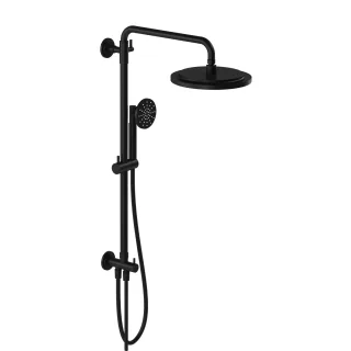 VitrA Origin Classic Duschsystem mit Kopf- und Handbrause Wandmontage Schwarz Matt,A4579336 A4579336