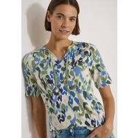 CECIL Kurzarmshirt Sommershirt im Tunika-Look mit grafischem Muster
