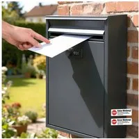 Zedelmaier Wandbriefkasten Briefkasten XXL Wandbriefkasten groß Briefkasten C4, Wandbriefkasten mit Zahlenschloss Mailbox, passend für C4 Umschläge
