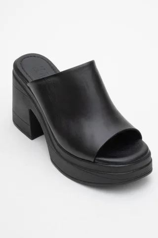 Nola Leder Plateau Mules (Women)