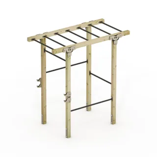 Ganzkörper Outdoor-Fitnessgerät FIT Base 435 - Dein stabiles Sport-Gym für Zuhause aus Massivholz mit Klimmzugstange für effektives Training Wickey