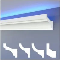 HEXIMO Eckprofil (LED Stuckleisten klassisch, XPS Styropor indirekte Beleuchtung Wand- & Deckenleisten Wandleisten Lichtvoute Deckenprofil (Muster HLED 3)