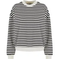 URBAN CLASSICS Rundhalspullover Ladies Oversized Striped Crewneck