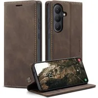CaseMe Handyhülle Premium Hülle für Samsung Klapphülle Samsung S26-Dunkelbraun