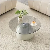 i@home Couchtisch Runder Glas-Couchtisch (Packung Set, 1 Tisch), modern Ø 70 cm mit Stahl-Sockel – edel,stabil,pflegeleicht