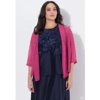 Ulla Popken Kurzjacke Chiffonjacke Oversized Schalkragen 3/4-Arm