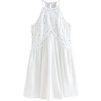 Next Minikleid Hochgeschlossenes besticktes Minikleid mit Spiegel (1-tlg)