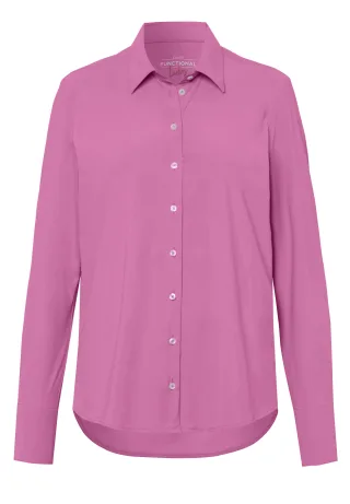 pure - PURE- Functional Bluse modern fit Langarm rosa - Gr. - S