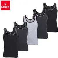 MT Unterhemd Herren Melange Tank-Top (5er Pack) Baumwoll Unterhemden (5-St., 5er-Pack) aus supersofter Feinripp-Qualität