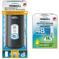 ThermaCell Insektenabwehrgerät Thermacell Mückenabwehr Protect, Graphit + Nachfüllpackung 48 Stunden