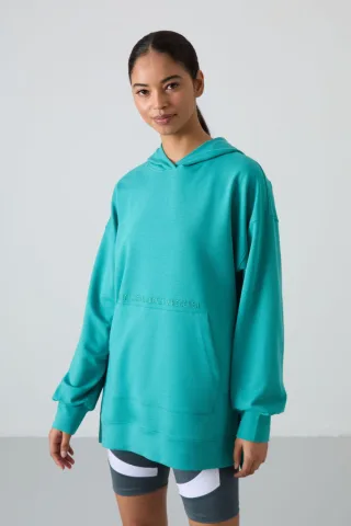 Übergroßer bedruckter Kapuzenpullover