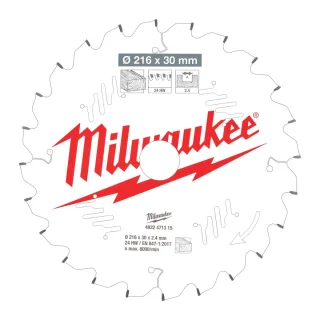 Milwaukee - Kreissägeblatt 216/30 mm 24Z Holz - 4932471315