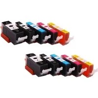 ABC Tintenpatrone (Kompatibles Set 10x Druckerpatrone für Canon PGI-520 CLI-521 Pixma, 700 MP540 MP550 MP560 MP620 MP630 MP640 MP640R MP980 MP990 MX860 MX870)
