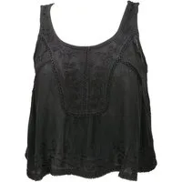 Guru-Shop T-Shirt Besticktes Top Boho chic, kurzes lockeres.. alternative Bekleidung, Festival, Ethno Style