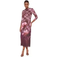 LIPSY Midikleid Lipsy Midikleid mit Mesh und Karomuster (1-tlg)