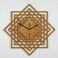 ORNAMENTI Wanduhr Grosse, moderne, geometrisch, holz, hingucker Wanduhr, weiss, schwarz (ohne Ticken, Wanddeko, Holzdeko, 3 Größen 40, 50, 60 cm)