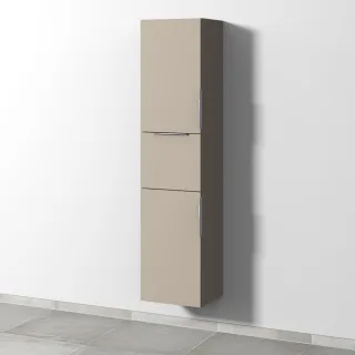 Sanipa 3way Hochschrank mit 2 Türen und 1 Auszug, Sandgrau-Matt UF10467