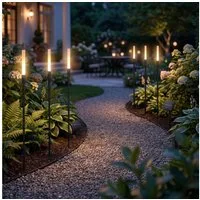 Northpoint LED Gartenleuchte Solar Gartenstecker 6er-Set mit Dämmerungssensor Außen