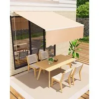 GarveeMore Gelenkarmmarkise 300 x 250 cm,UV40+ & wasserabweisend, mit Kurbel & Wandhalterung Länge + Winkel einstellbar, Markise für Terrasse & Balkon