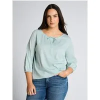 TOM TAILOR PLUS 3/4-Arm-Shirt T-Shirt (im Einserpack) Plus Size - Bluse mit Streifenmuster