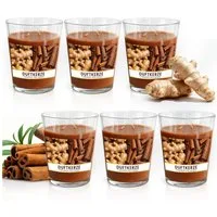Bundviel Duftkerze Duftkerze im Glas Cinnamon & Ginger Burning 50 hours 6er Pack 550g (6-tlg)
