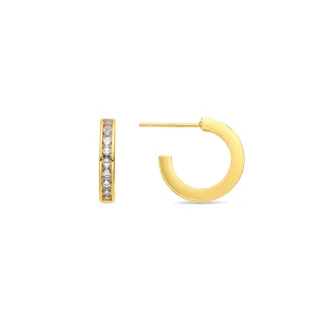 Luxenter Ohrringe mit glänzendem Zirkonia 18k Gold Finish - Daver