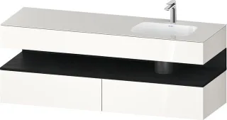 Duravit Qatego Einbauwaschtisch mit Konsolenwaschtischunterbau Weiß Hochglanz 1600x550x600 mm - QA47 QA4796016220000