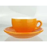Nuova Point Cappuccinotasse dickwandig, orange, max 200 ml, 2-tlg., Porzellan