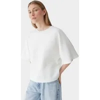 OPUS Sweatshirt Relaxed geschnittenes Sweatshirt aus Baumwoll-Mix Verkürzte Länge, lockerer Boxy Fit für Alltag und Freizeit