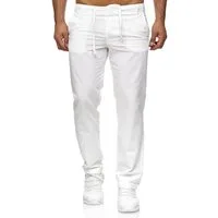 Reslad Leinenhose Reslad Herren bequeme Baumwollhose Leinenhose Optik Strandhose RS-3000 (1-tlg., Freizeithose) Strandhose im Leinen-Look mit Tunnelzug