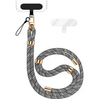 Nalia Handykette Universal Smartphone, Nylon Handyband / Karabiner Gold & 2 Pads / 35-75cm Tragelänge