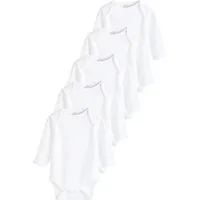 Next Langarmbody Langärmelige, gerippte Baby-Bodysuits, 5er-Pack (5-tlg)